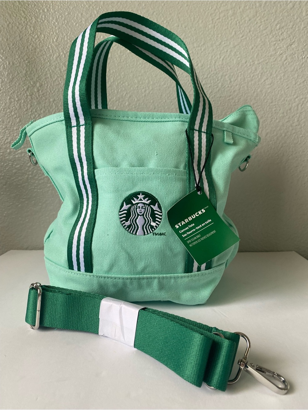 Starbucks 2026 Roadtrip Collection Green Canvas Tote Bag NWT